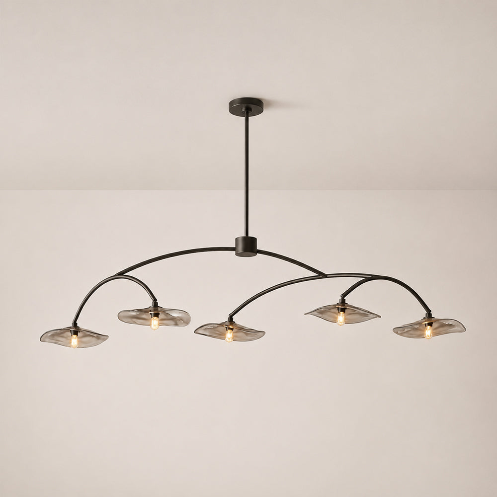 Lillia Smoke Glass Linear Chandelier