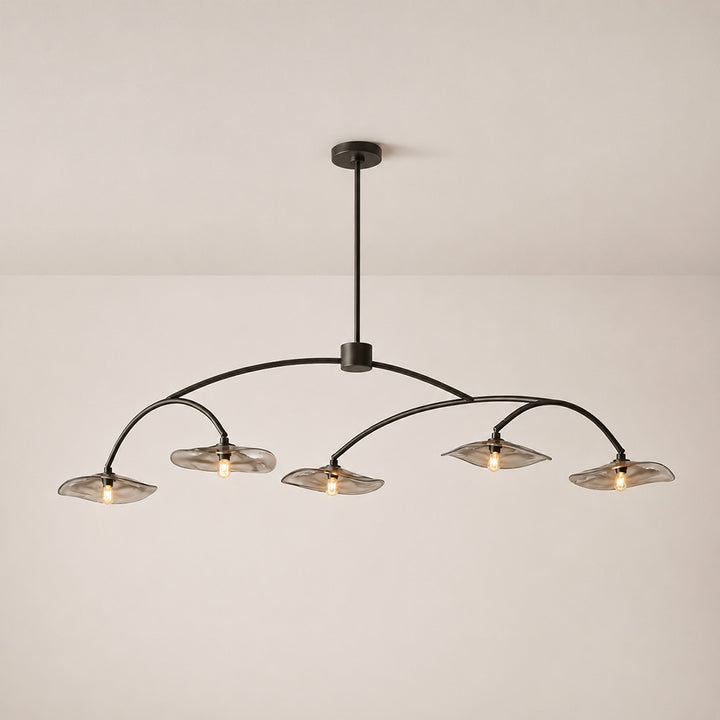 Lillia Smoke Glass Linear Chandelier