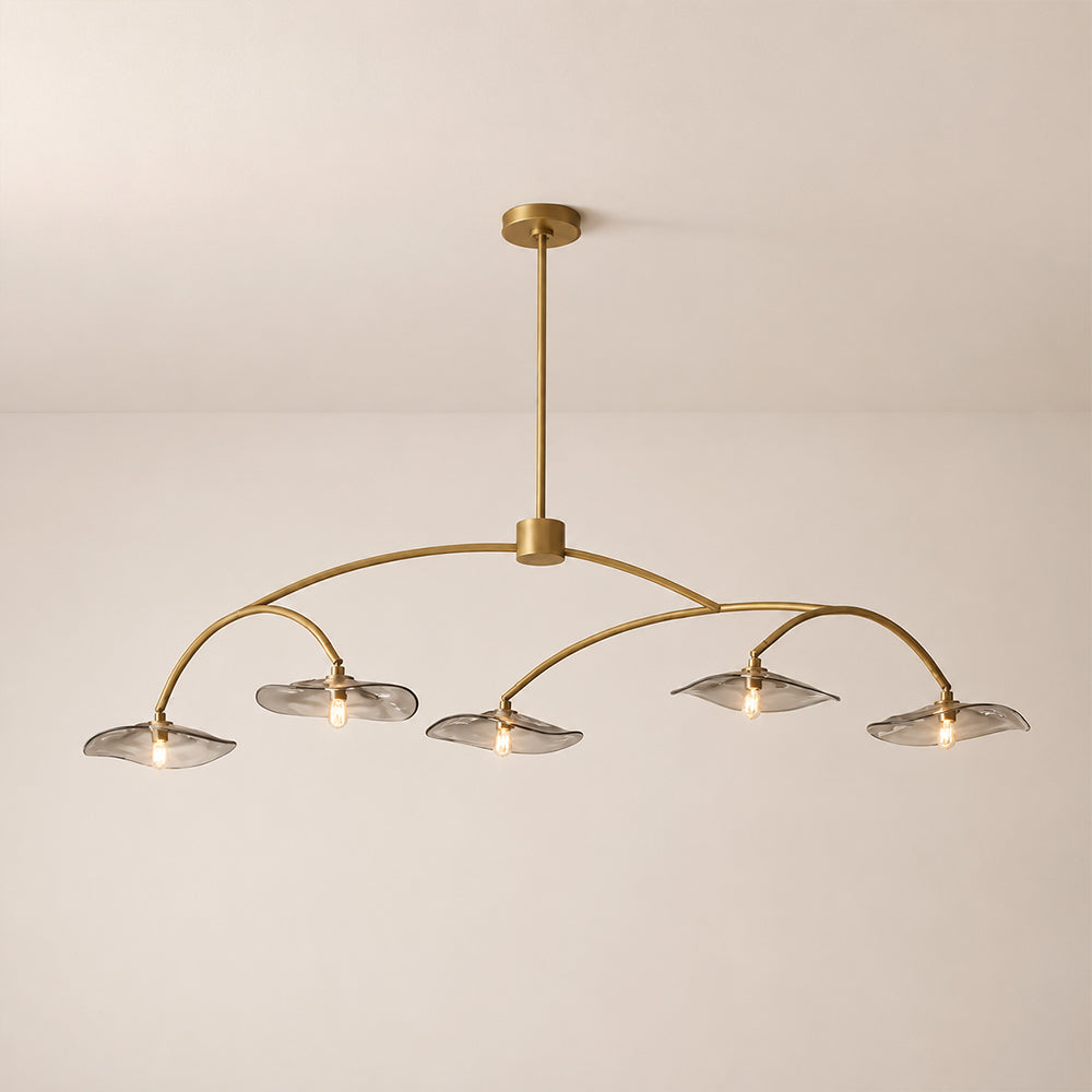 Lillia Smoke Glass Linear Chandelier
