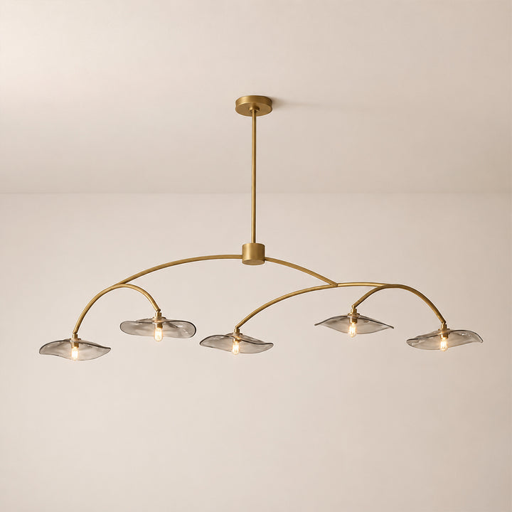 Lillia Smoke Glass Linear Chandelier