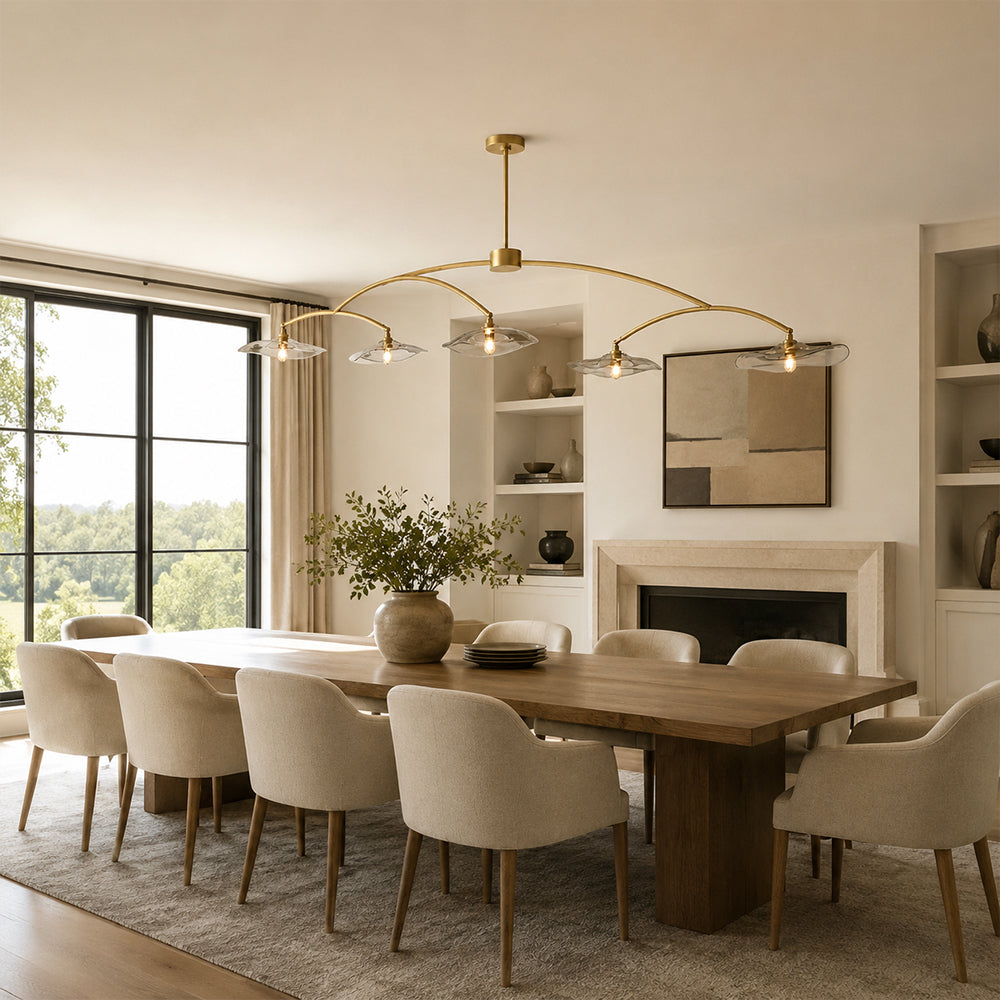 Lillia Smoke Glass Linear Chandelier
