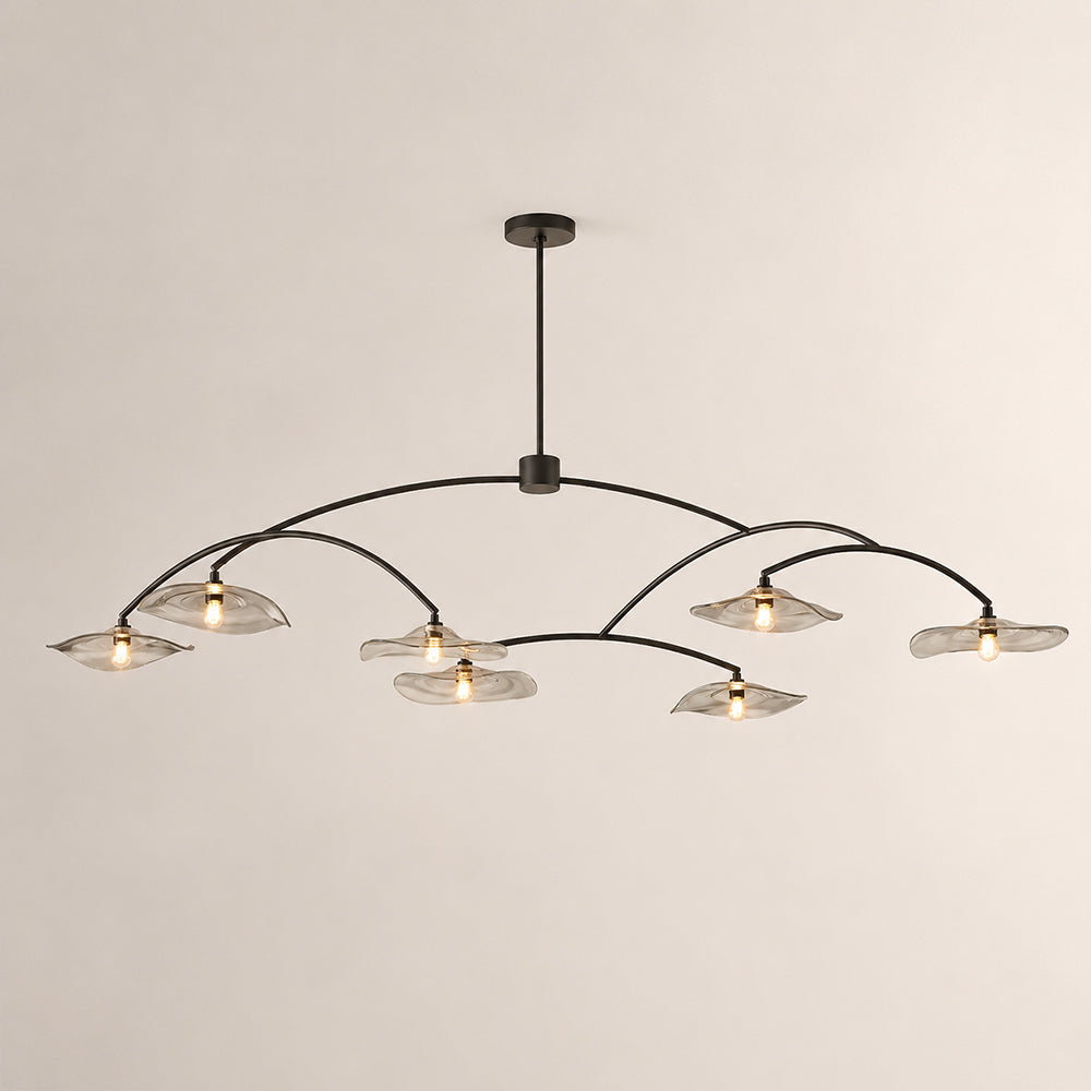 Lillia Smoke Glass Round Chandelier