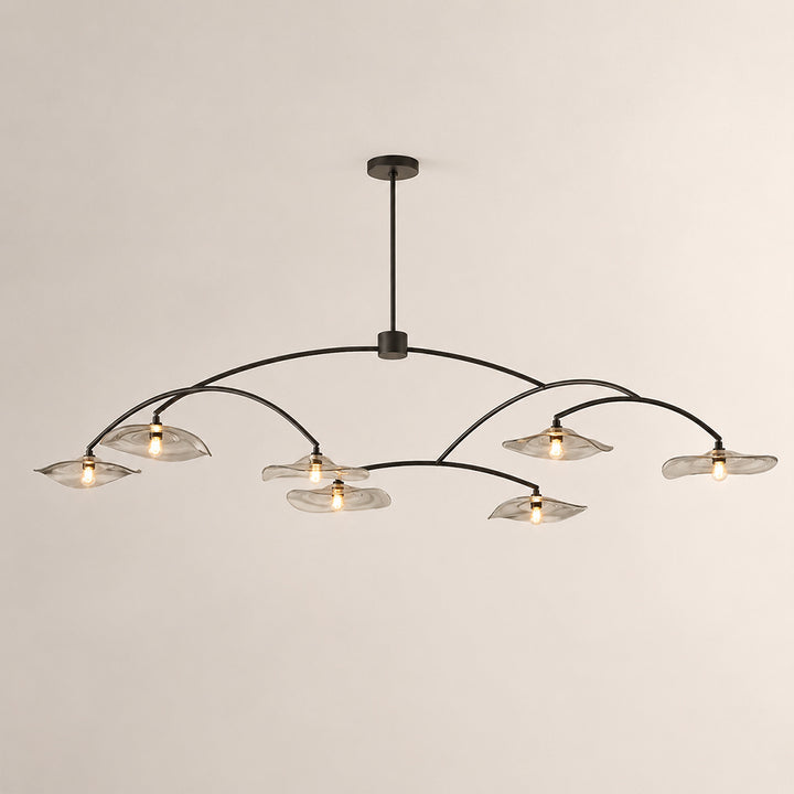 Lillia Smoke Glass Round Chandelier