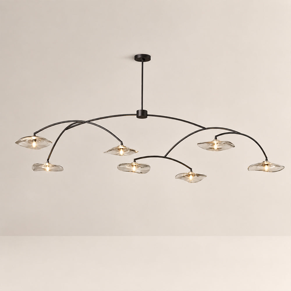 Lillia Smoke Glass Round Chandelier