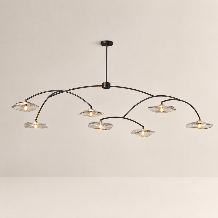 Lillia Smoke Glass Round Chandelier