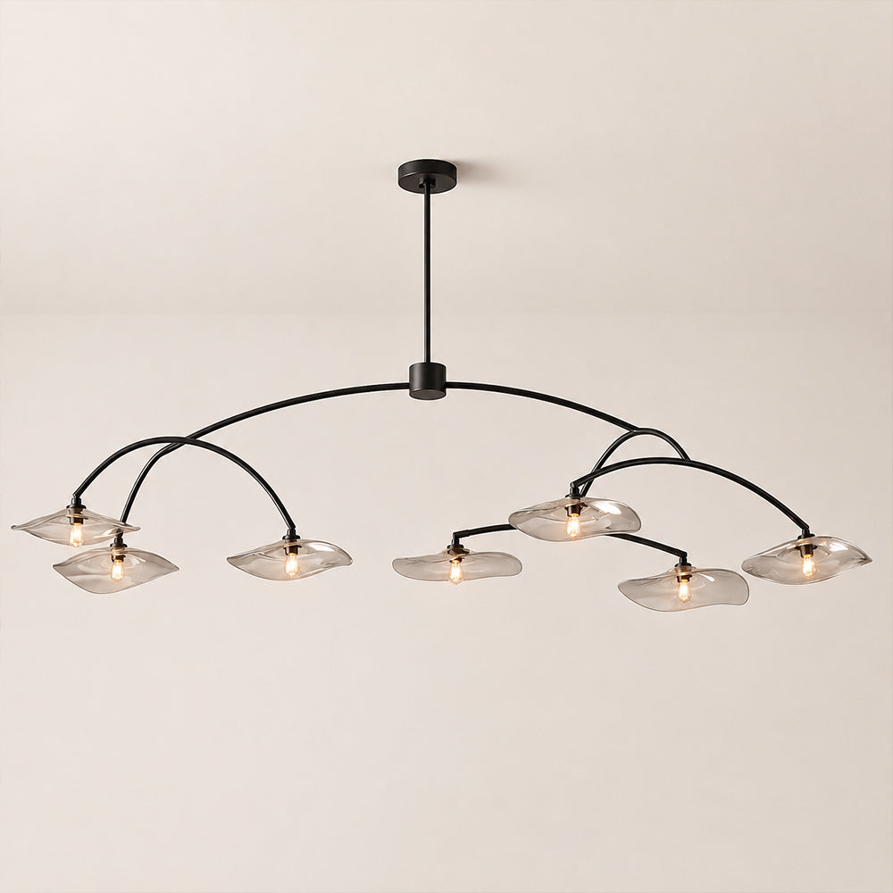 Lillia Smoke Glass Round Chandelier