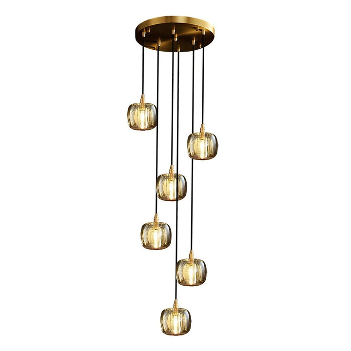 Long Spiral Cubes Crystal Chandelier for Staircase