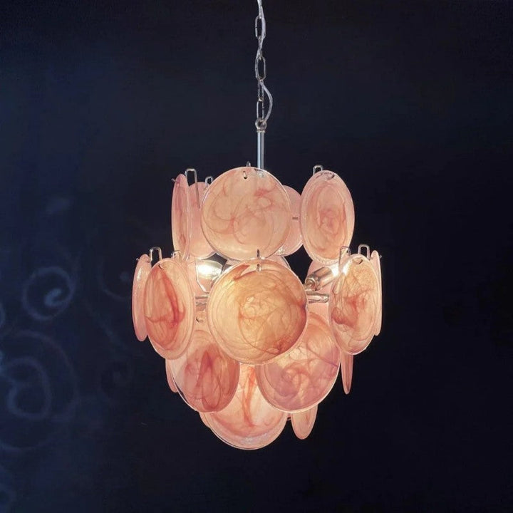 Lorina Pink Vintage Glass Chandelier