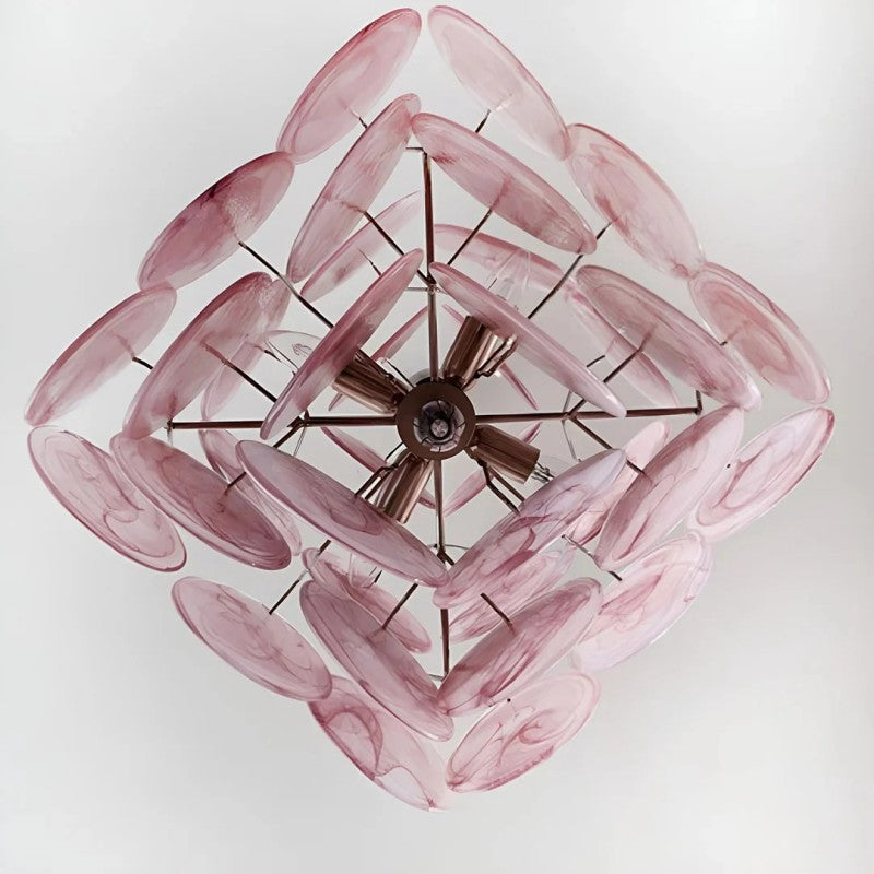 Lorina Pink Vintage Glass Chandelier