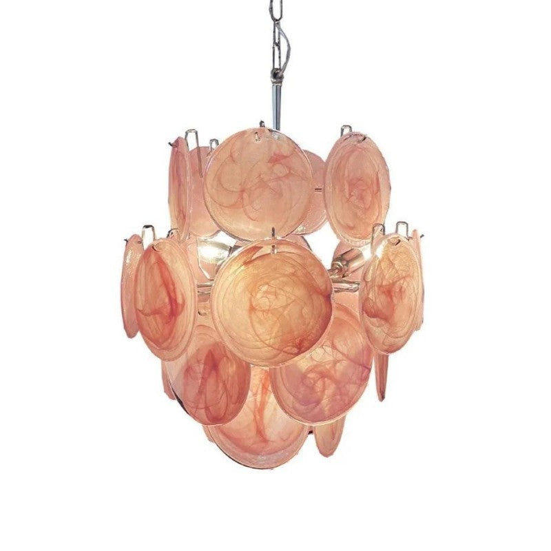 Lorina Pink Vintage Glass Chandelier