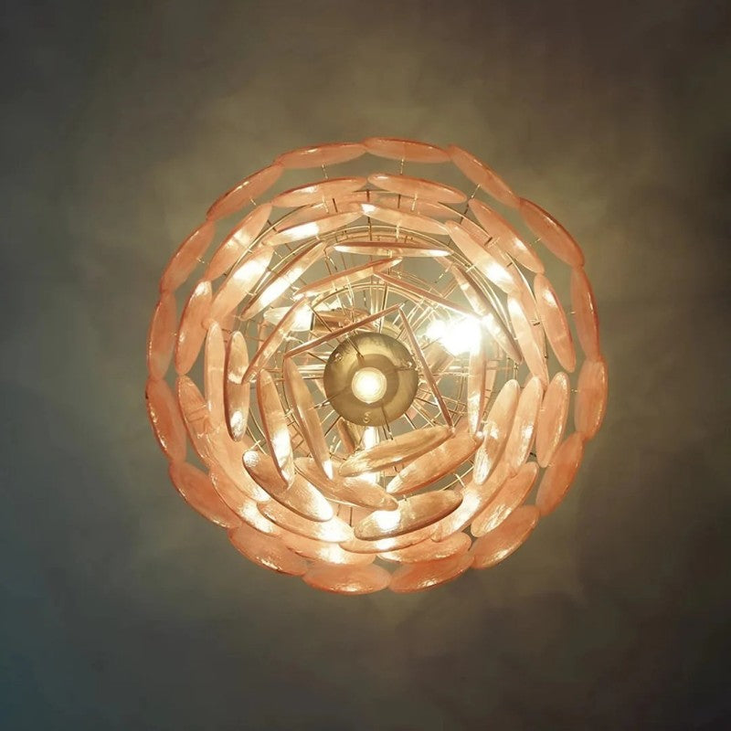 Lorina Pink Vintage Glass Tiered Chandelier