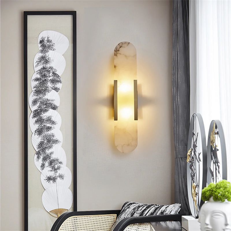 Lowell Melange Elongated Alabaster Wall Sconce 20"