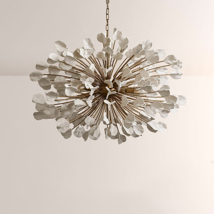 Lunaria Ceramic Leaves Chandelier 42"D