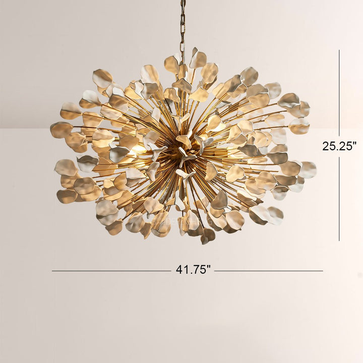 Lunaria Ceramic Leaves Chandelier 42"D