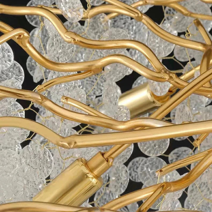 Luxury Branches Crystal Frosted Glass Chandelier