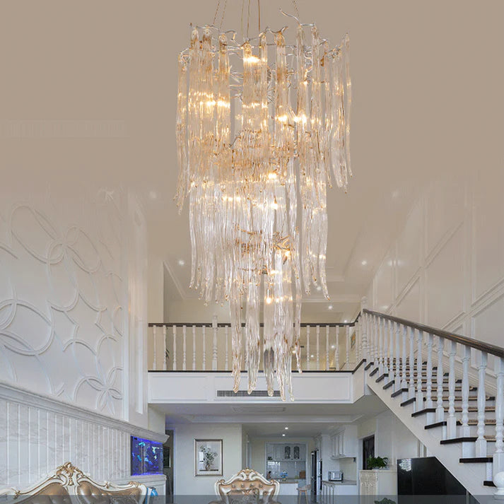 Luxury Crystal Branch Chandelier For Staircase