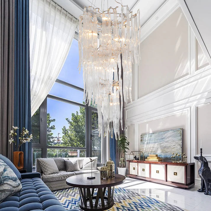 Luxury Crystal Branch Chandelier For Staircase
