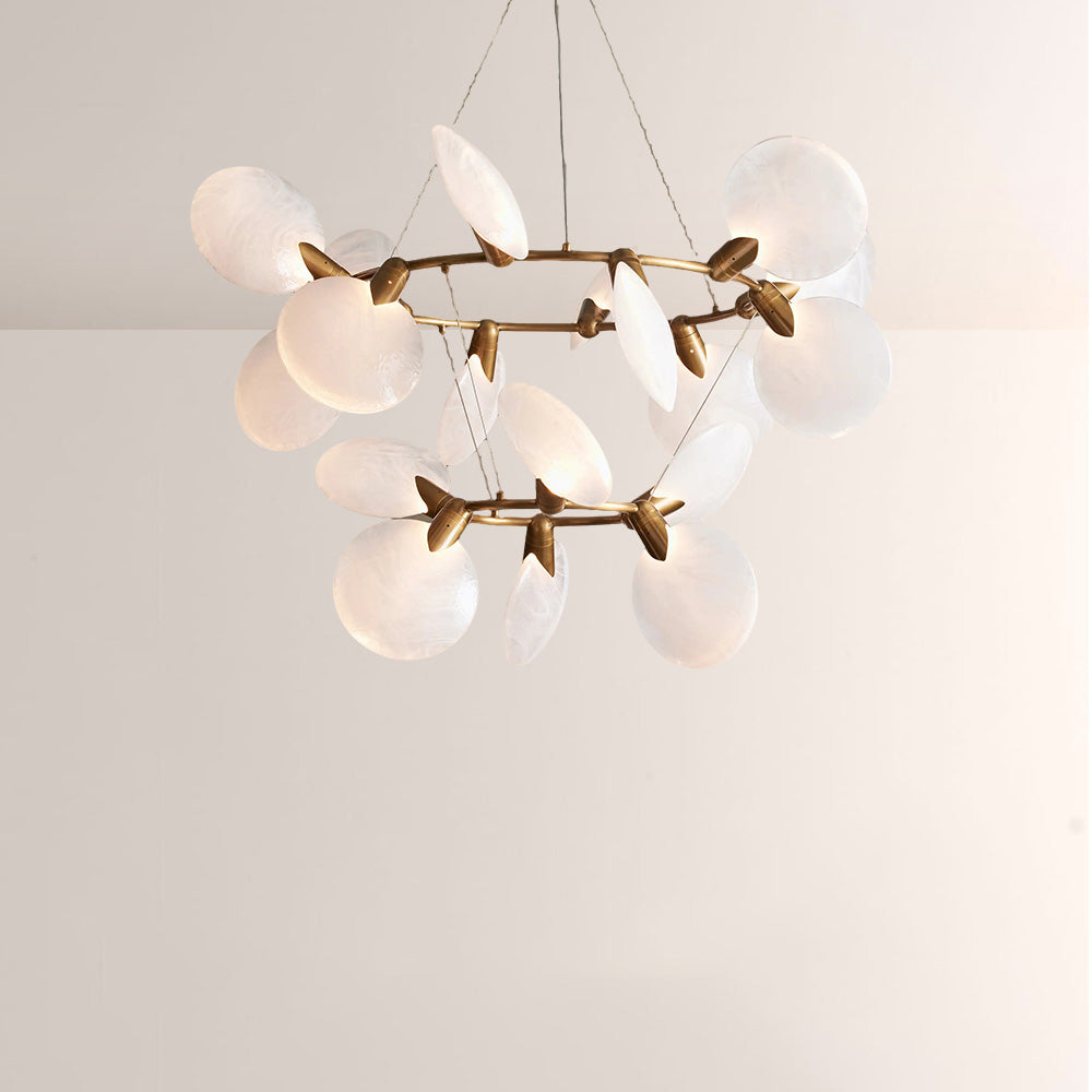 Lylam Glass Two-Tier Round Chandelier