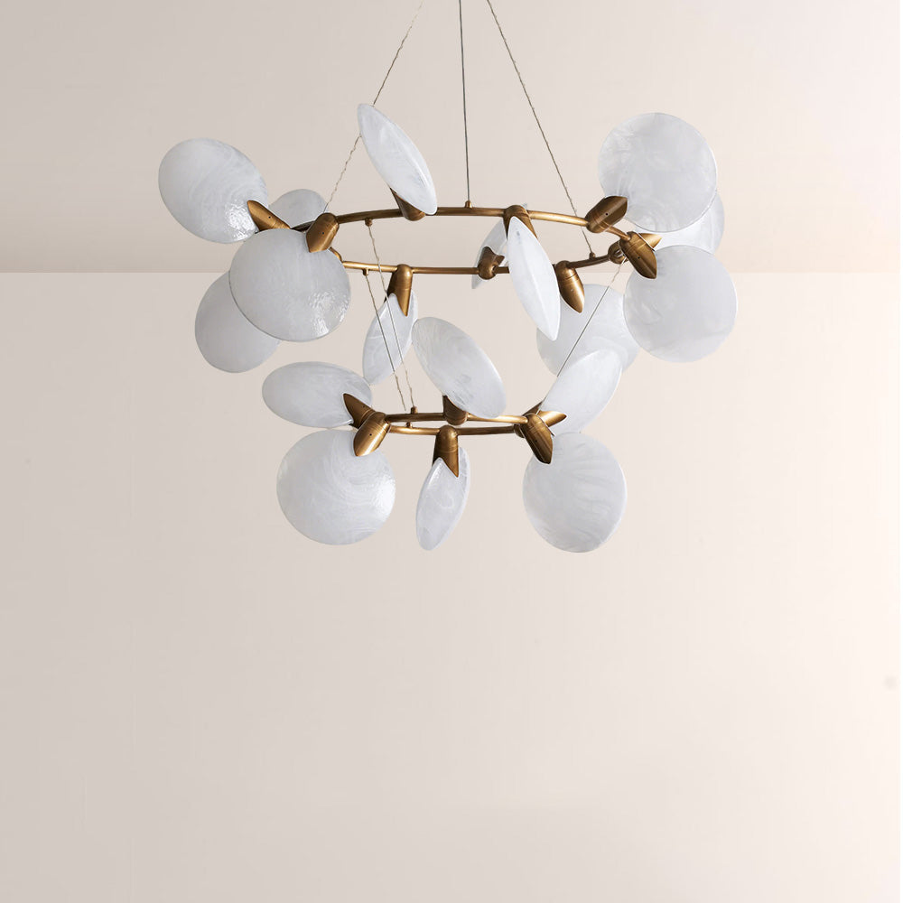 Lylam Glass Two-Tier Round Chandelier