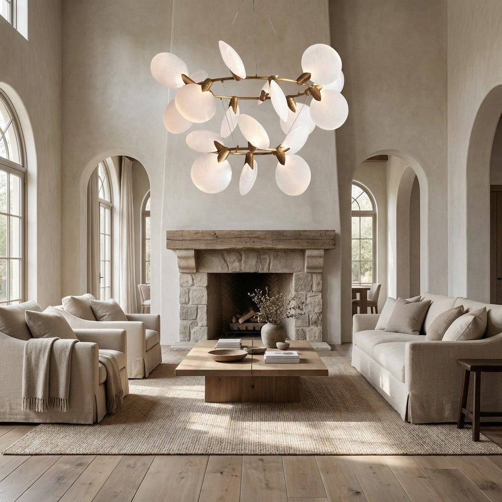 Lylam Glass Two-Tier Round Chandelier