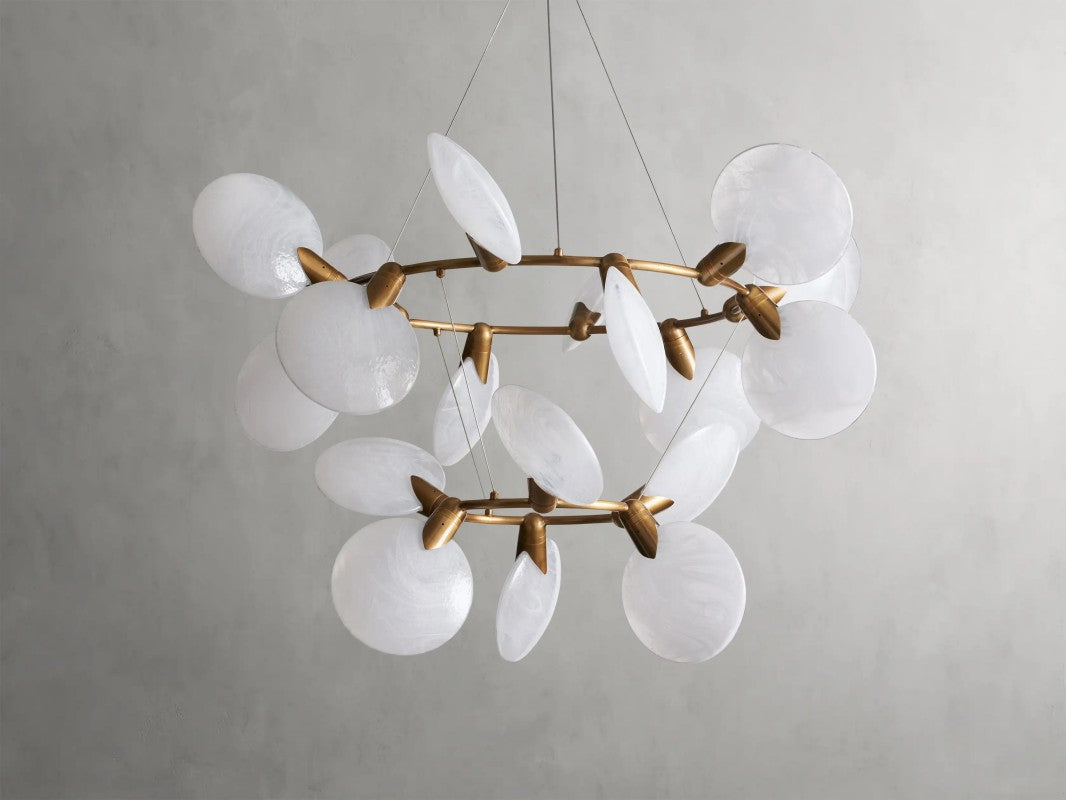 Lylam Glass Two-Tier Round Chandelier