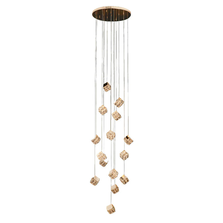 Magic Cube Crystal Staircase Chandelier