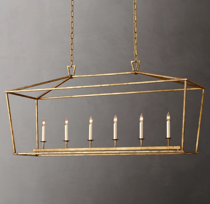Marcus Openwork Rectangular Chandelier 54"
