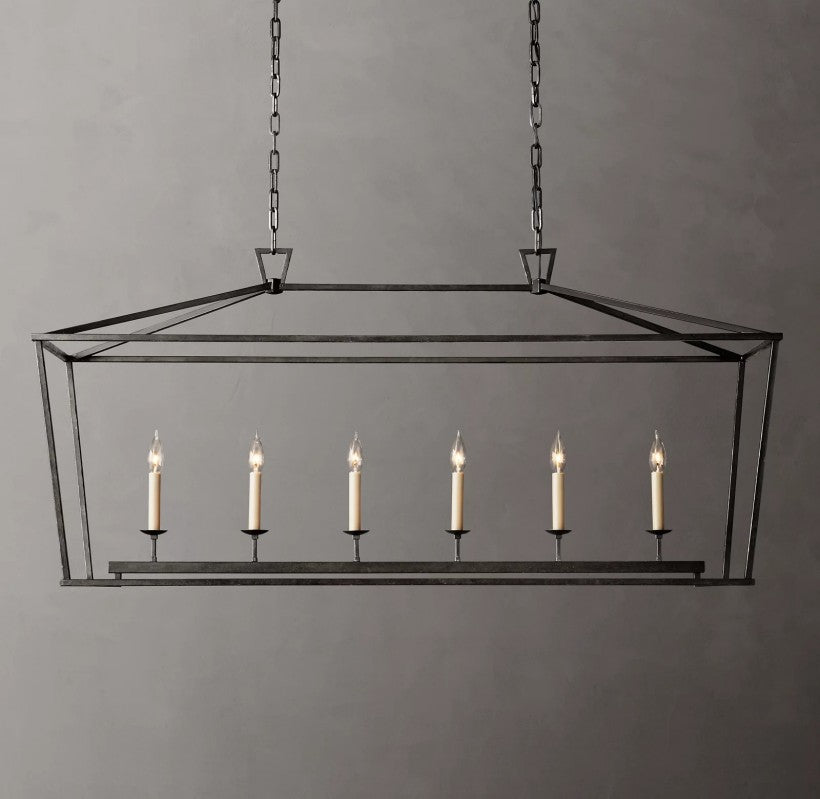 Marcus Openwork Rectangular Chandelier 54"