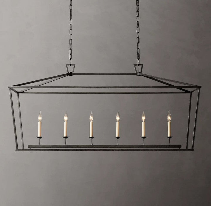 Marcus Openwork Rectangular Chandelier 54"