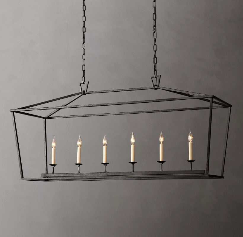 Marcus Openwork Rectangular Chandelier 54"