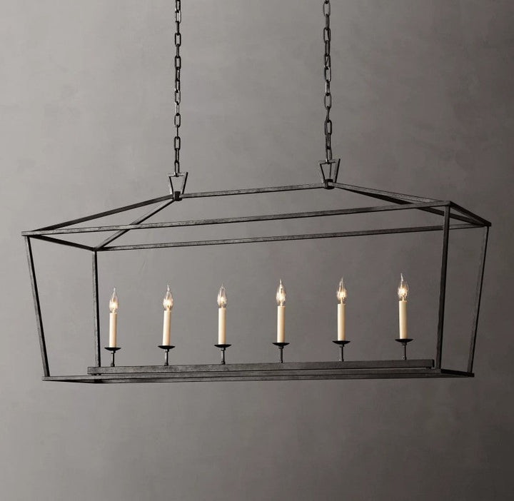Marcus Openwork Rectangular Chandelier 54"