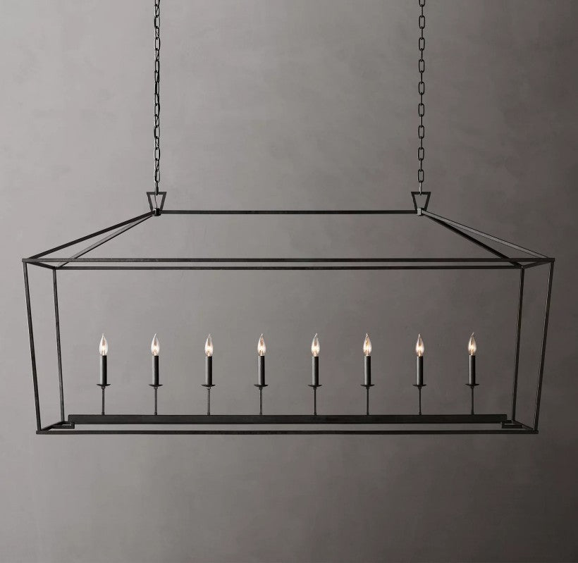 Marcus Openwork Rectangular Chandelier 72"