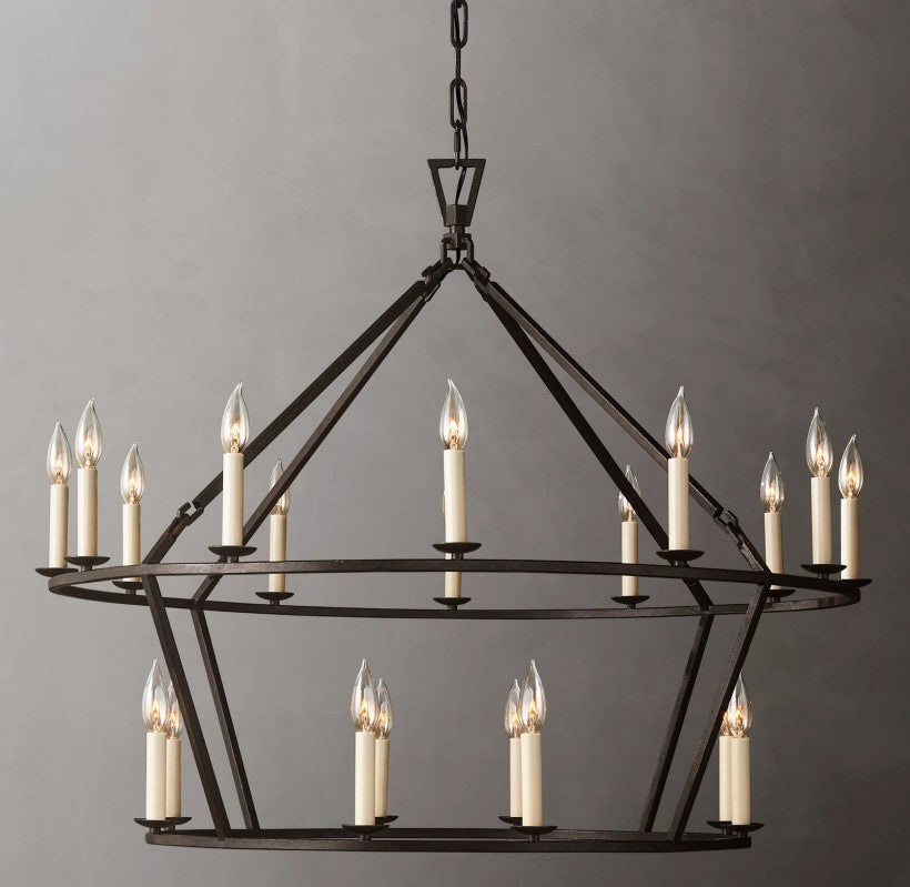 Marcus Openwork Two-Tier Round Chandelier 40"