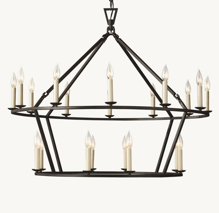 Marcus Openwork Two-Tier Round Chandelier 40"