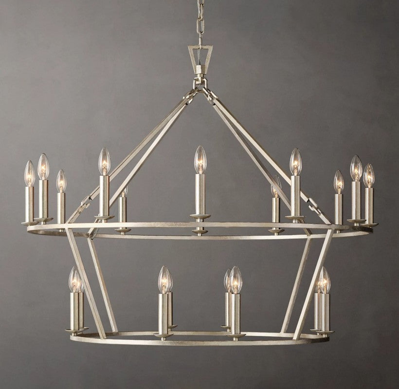 Marcus Openwork Two-Tier Round Chandelier 40"