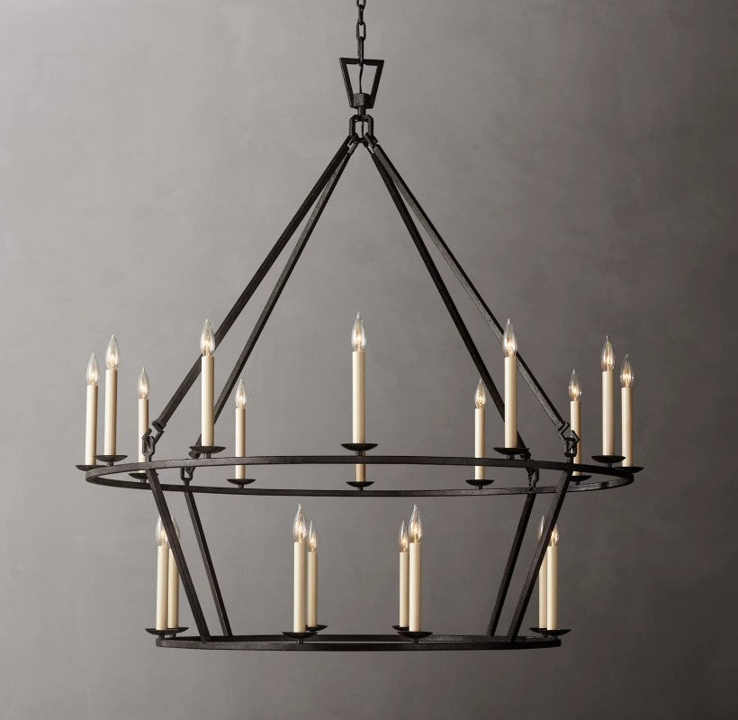 Marcus Openwork Two-Tier Round Chandelier 50"