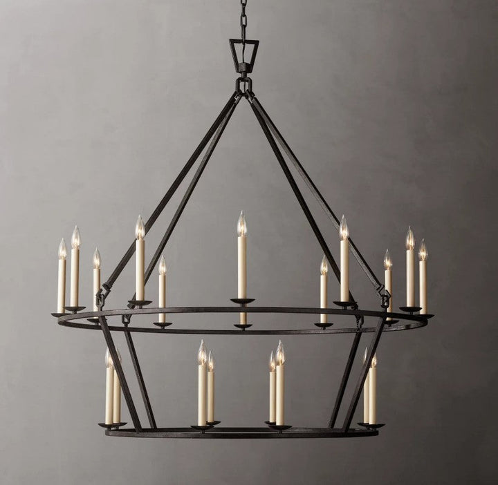 Marcus Openwork Two-Tier Round Chandelier 50"