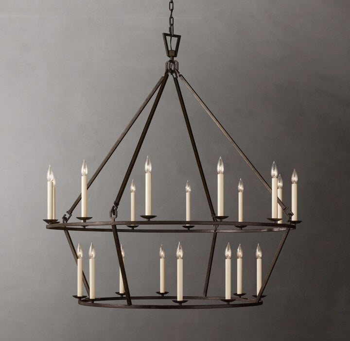 Marcus Openwork Two-Tier Round Chandelier 50"