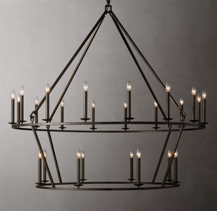 Marcus Openwork Two-Tier Round Chandelier 62"