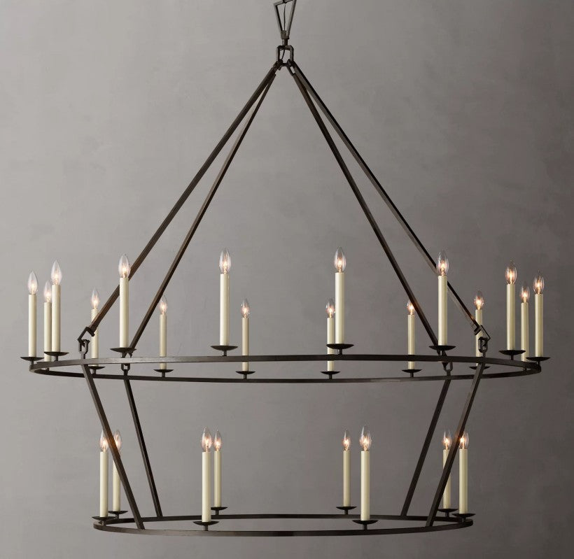 Marcus Openwork Two-Tier Round Chandelier 62"