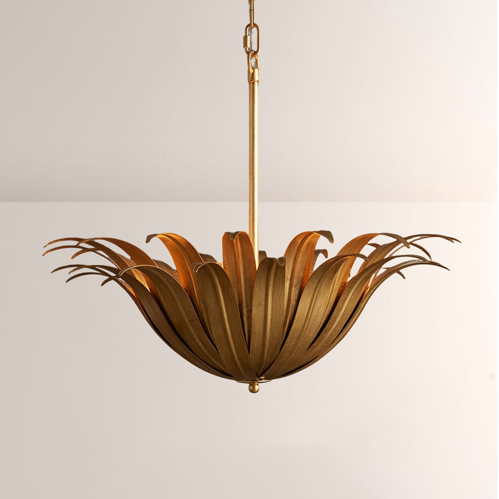 Metild Palm Leaf & Brass Pendant