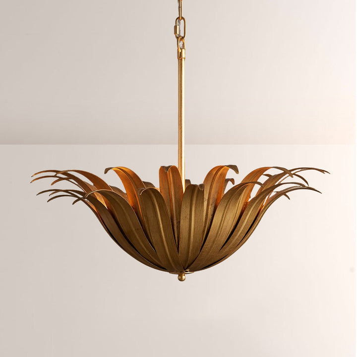 Metild Palm Leaf & Brass Pendant