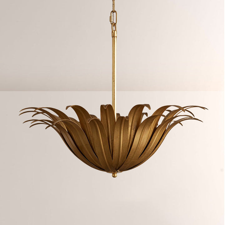Metild Palm Leaf & Brass Pendant