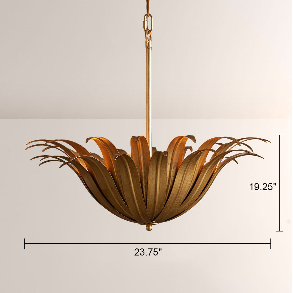Metild Palm Leaf & Brass Pendant