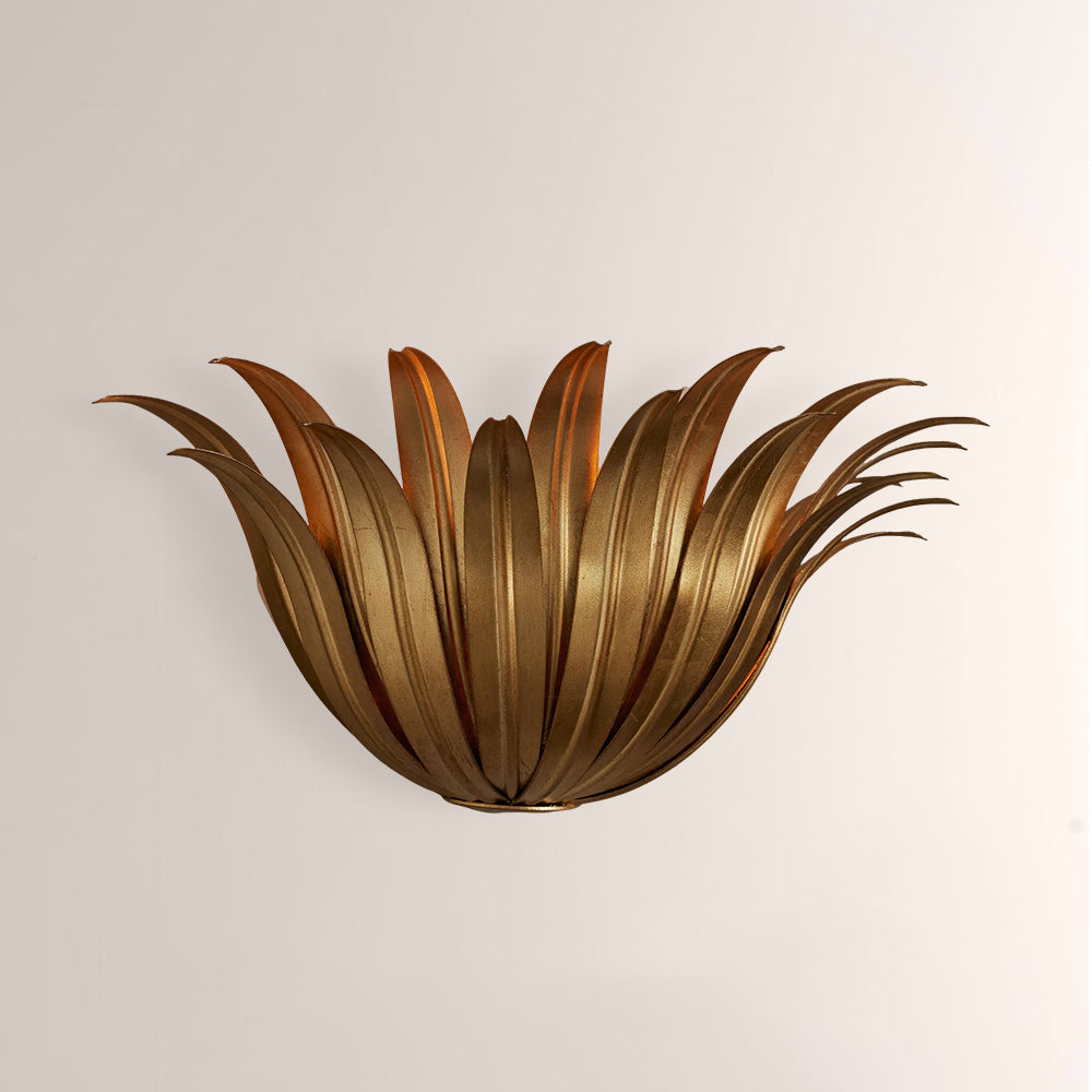Metild Palm Leaf & Brass Sconce
