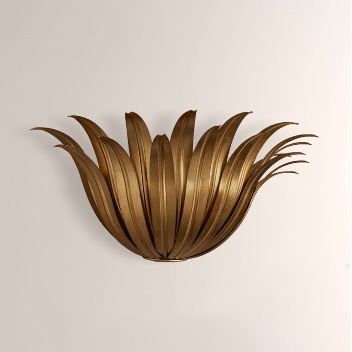Metild Palm Leaf & Brass Sconce