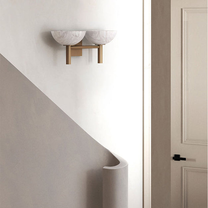 Melange 2 Lights Alabaster Wall Sconce,Indoor Hallway Wall Lamp