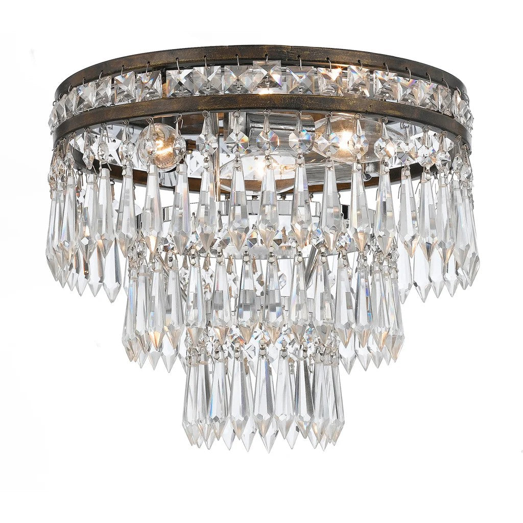 Mercer Flushmount Ceiling Light 12''D 3 Lights
