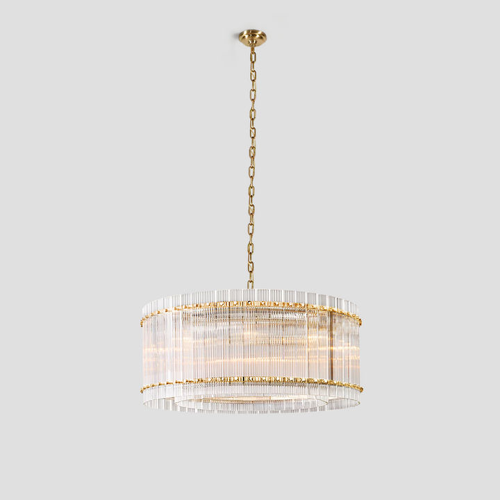 Mervice Round Ribbed Glass Chandelier