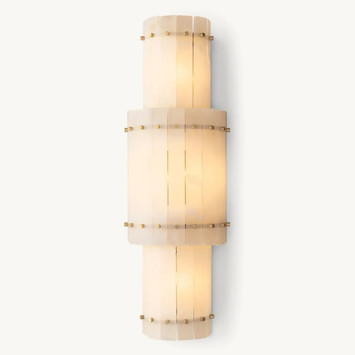 Mervin Alabaster Round Wall Sconce